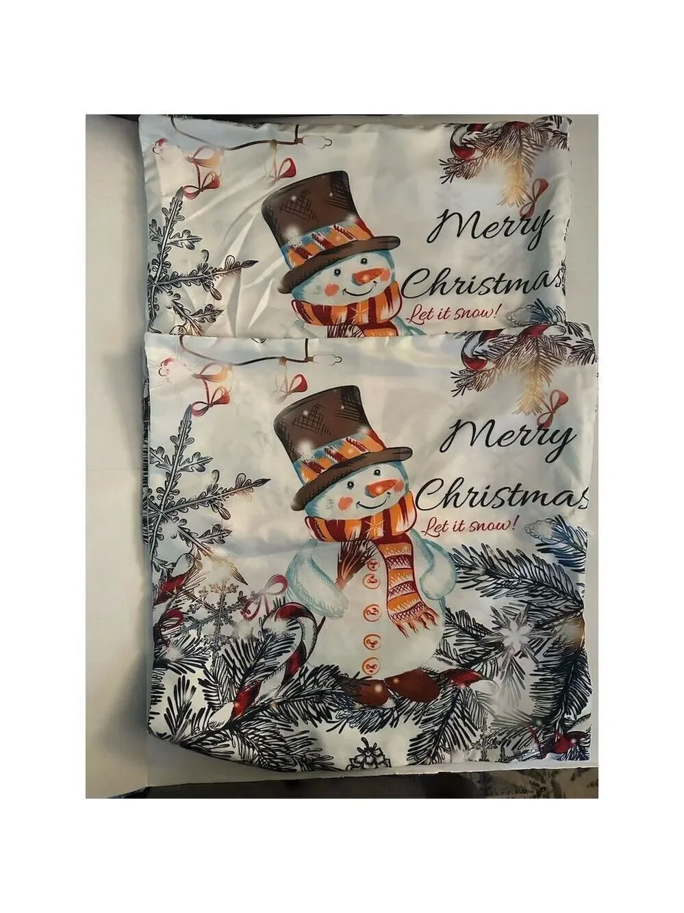 Park Designs Christmas Snowman Pillow Covers Set of 2 18x18 Multicolor